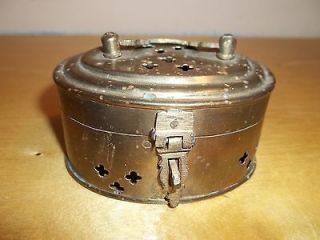 Victorian style Cricket Cage brass box / chest with hinged lid handle