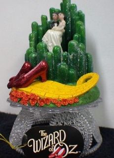 Emerald City Wizard of OZ Wedding Cake Topper ruby slipper Glass