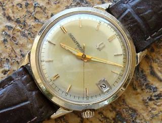 Yellow Gold Bulova Accutron ® Cal. 2181 Wrist Watch NOS Strap ~ LQQK