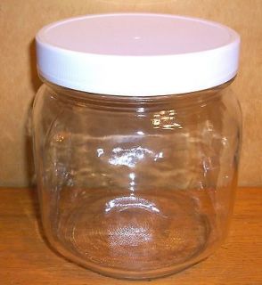 Duraglas 5 x 6 Square Glass Jar w Plastic Lid Peanut Butter Coffee