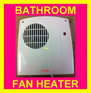 FX20VE 2Kw Timer Wall Mounted Bathroom Downflow Fan Heater + Pull Cord
