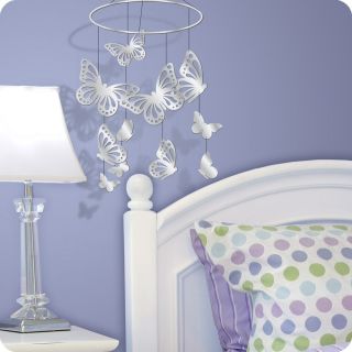 BUTTERFLY MIRROR MOBILE light weight acrylic READY TO HANG decor