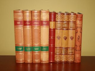 BEAUTIFUL ANTIQUE LEATHER BOUND BOOKS / BOOK SET / LEATHERBOUND