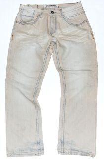 EPIC HERO DUSTY WHITE SLIM STRAIGHT LEG DESIGNER JEANS 30 32 34 36 38