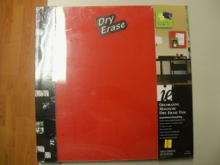 Brand New Red Decorative Magnetic Dry Erase Board/Tile 15X15