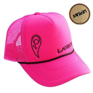 LARIKIN The Darryl Cotton Mens Signature Hat Trucker Cap Neon Pink w