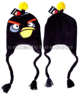 Angry Birds Black Bomb Knitted Laplander Earflap Beanie Rovio