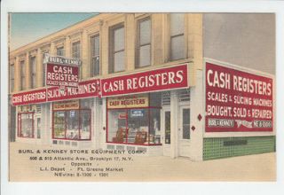 Burl & Kenney Store Equipment Old Brooklyn NY Postcard Cash Register