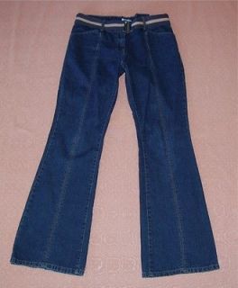 CALVIN KLEIN CK Seamed Belted Mid Rise Stretch Jeans Size 10 33x32.5