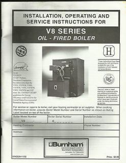 Original Service Manual BurnHam Oil Fired Boiler V8 Series