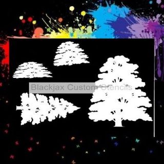 Trees & Bushes 01 Airbrush Stencil,Template