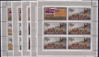 Niue 214 8 Sheets MNH Canoes, Discovery of Hawaii