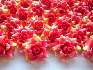 Flame Roses Artificial Silk Flower Heads Wholesale Lots Wedding 1.75