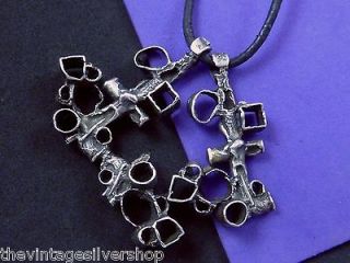 wrought sterling silver modernist brutalist necklace 15744 returns