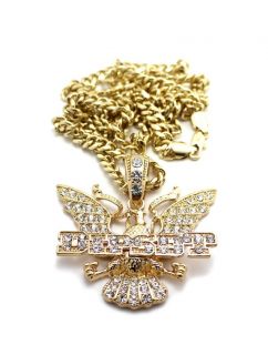 ICED OUT DIPSET PENDANT 6mm/36 MIAMI CUBAN CHAIN HIP HOP NECKLACE