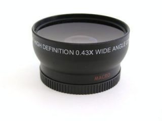 Angle Lens 0.43x fits Canon EOS XTi   40D   50D   T2i   60D w/macro