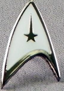 Star trek White coloured Collectable pin badge. Lapel badge. Trekkies