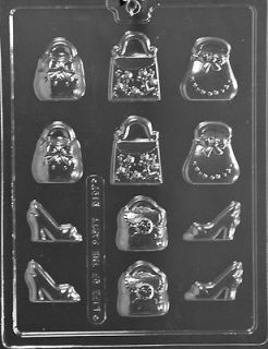 SMALL PURSES AND SHOES Chocolate Candy Mold 1 ½ x 1 ½ Largest
