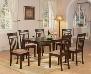 ROOM DINETTE KITCHEN SET 36X60 TABLE 4 CHAIRS & BENCH IN CAPPUCCINO
