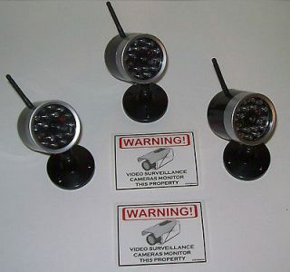 WIRE LESS ANTENNA WATERPROOF VIDEO SECURITY CAMERAS+WARNIN G STICKERS