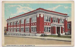 Waynesboro, Pennsylvania, LANDIS MACHINE CO. OFFICE, 1920s Postcard