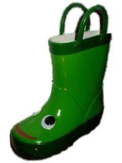Kids Green Frog Rain Boots Galoshes shoes