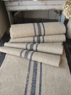 hemp STAIR / TABLE runner hemp blue stripe 5YDS rug fabric carpet