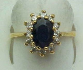 05 Carat Diamond Sapphire Ring Princess Diana Design 14k Gold New In