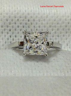 CARAT PRINCESS CUT SOLITAIRE ENGAGEMENT PROMISE RING SOLID SILVER