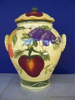 COOKIE JAR Grapes Strawberry Kitchen Decor Pear Canister Decorative