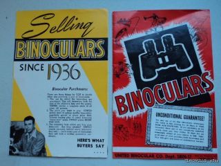 United Binocular Company Binoculars Catalog Brochure Lot c.1950 Zeiss