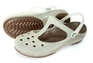 womens CROC Style Mary Jane Translucent Flat sandals beach shoes in