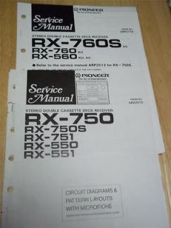 Manual~RX 750/ 751/550/551/76 0/560 Cassette Deck Receiver~w/fic he