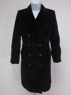 CAROLINA HERRERA Black Velvet Double Breasted Knee Length Coat Jacket