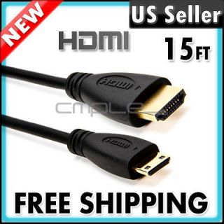 Speed HDMI to Mini HDMI Cable Type C A Cord HDTV DV 1080p Camera 15 FT