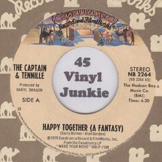 Captain and Tennille NM 45 rpm Happy Together on Casablanca