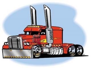 Big Rig Semi Truck Freight Hauler Cartoon T shirt