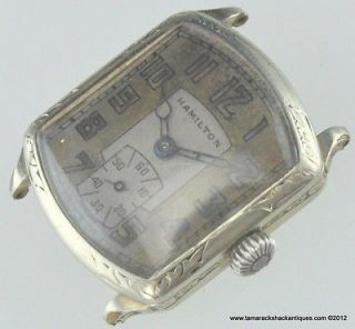 17J Tonneau 987 14K Gold Filled Case Watch Running For Repair 6398