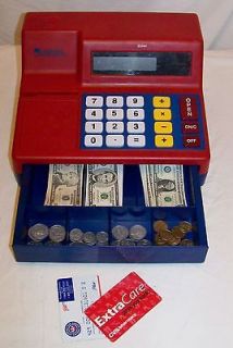 Pretend and Play Cash Register Calculator With Play Money EUC