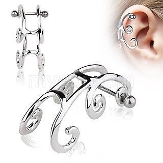 ONE 16g 316L Surgical Steel Sleigh Helix Cartilage Earring 3/8