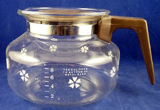 Vtg Mr Coffee Glass Replacement Pot Carafe 10 cup Brown handle