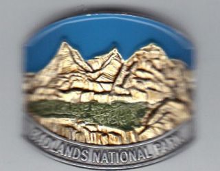 Badlands National Park   Mountain Peaks Hiking Stick Medallion, Mint