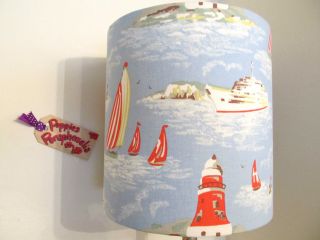 10 25cm LAMPSHADE HANDMADE in CATH KIDSTON FABRIC LARGE BOAT BLUE