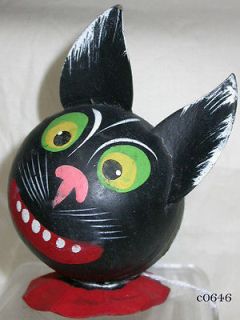 HALLOWEEN CAT CANDY BOX PAPER MACHE GERMANY VINTAGE