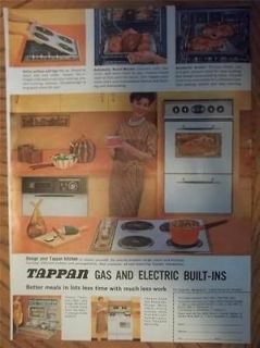1961 Women Using Tappan Gas and Electric Built in Range Photo Vintage