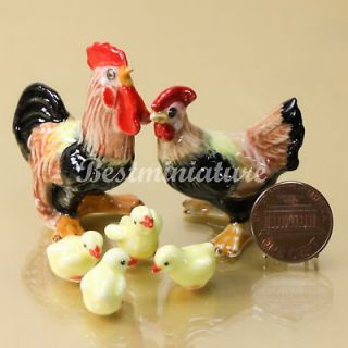 Chicken Hen Rooster Chic Miniature Ceramic Figurine