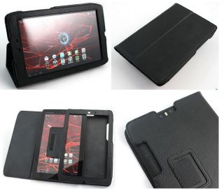 BLACK FLIP LEATHER CASE COVER STAND FOR MOTOROLA XOOM 2 DROID XYBOARD