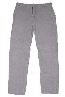 EXCHANGE MENS CHARCOAL GREY LINEN COTTON CHINO CASUAL PANTS SIZE 30