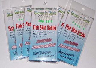 Fluorocarbon SABIKI Rigs 10 pack Size (US 10 / Asian 6) Bait Catchers