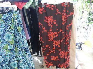 CATO SKIRT,DARK BROWN, CORAL, MID CALF A LINE SIZE 22/24 NEW WITHOUT